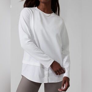 Athleta Pure White Long Sleeve Top